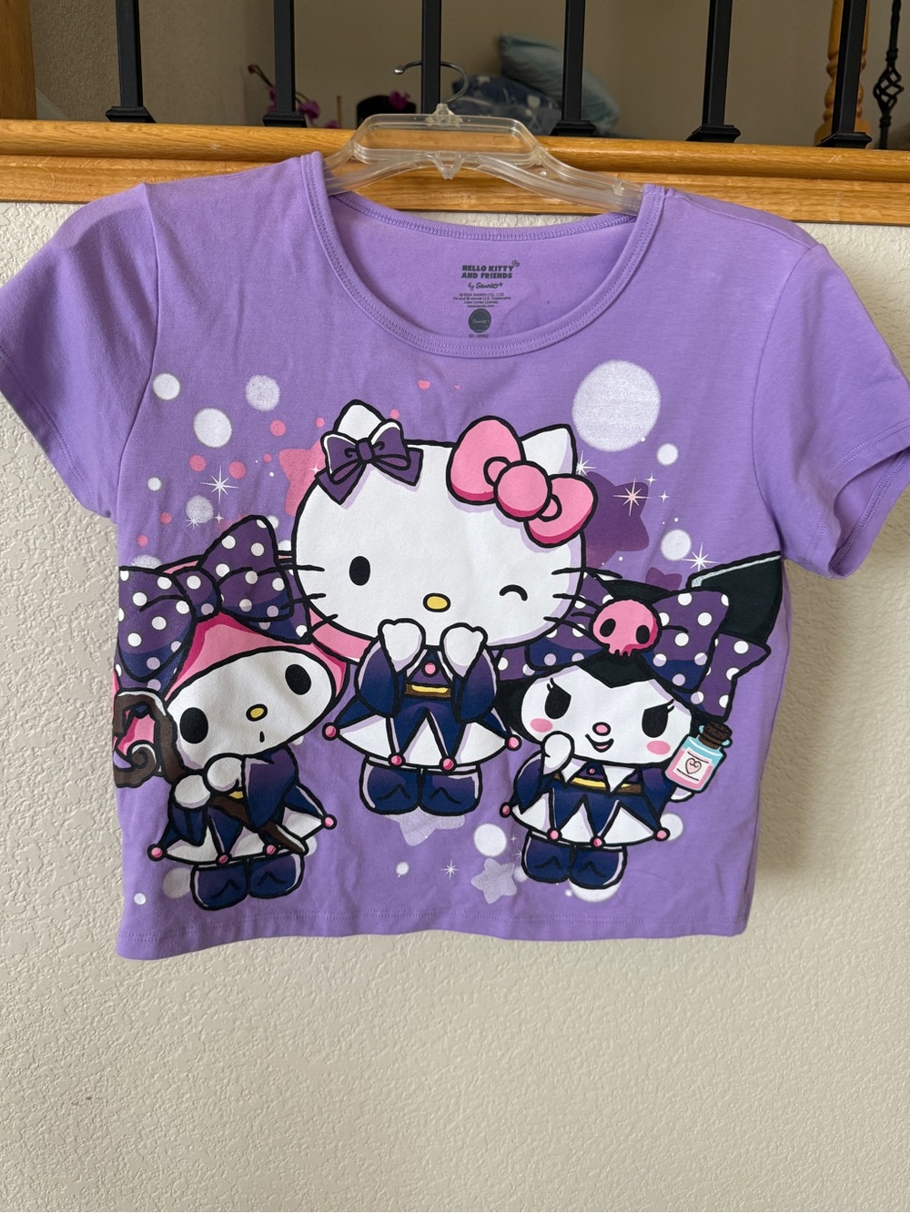 Hello Kitty Kuromi My Melody Purple Graphic Tee Jester Joker Sanrio Medium Adult